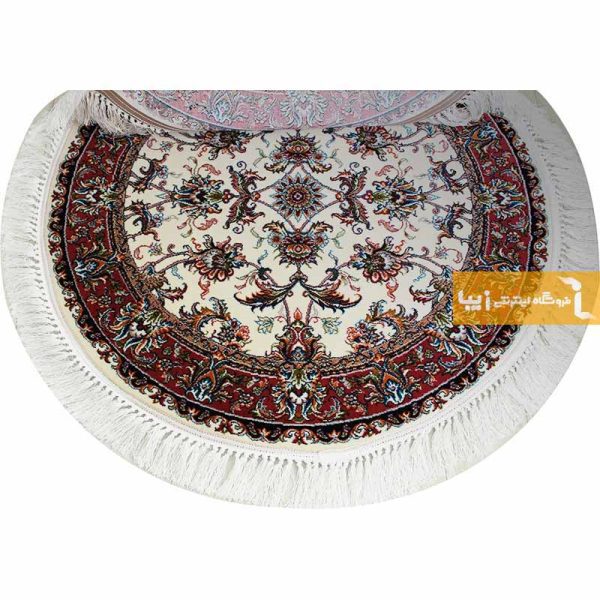 فرش گرد کرم طرح صبا5