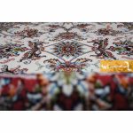 فرش گرد کرم طرح صبا3