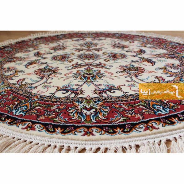 فرش گرد کرم طرح صبا12