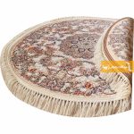 فرش گرد کرم طرح فردوس2