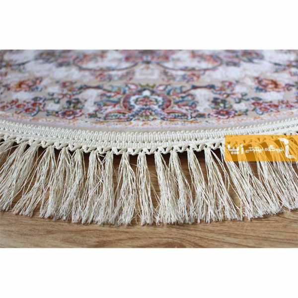 فرش گرد کرم طرح فردوس5