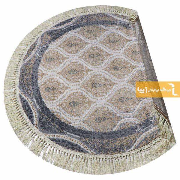 فرش گرد کرم طرح گندم12