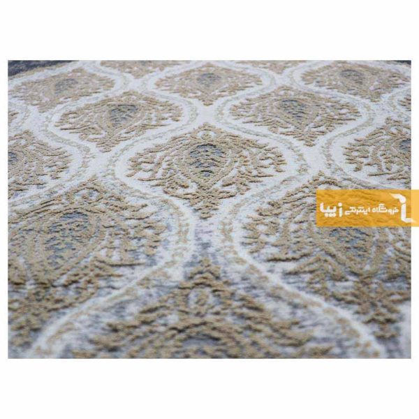 فرش گرد کرم طرح گندم10