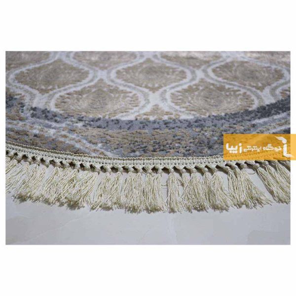 فرش گرد کرم طرح گندم6