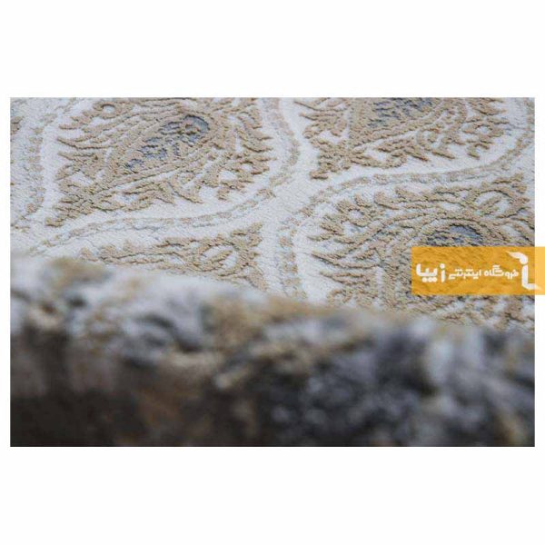 فرش گرد کرم طرح گندم4