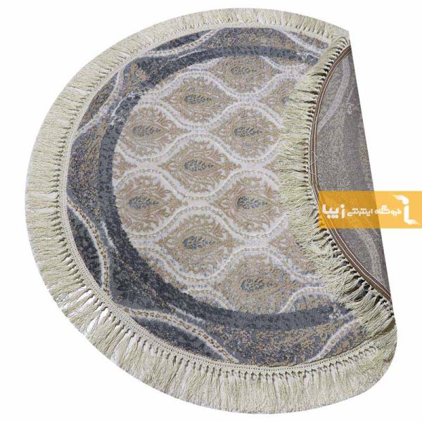 فرش گرد کرم طرح گندم3