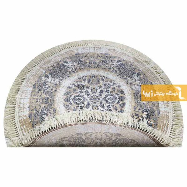 فرش گرد کرم طرح گلشن3