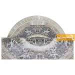 فرش گرد کرم طرح گلشن9