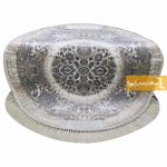 فرش گرد کرم طرح گلشن8