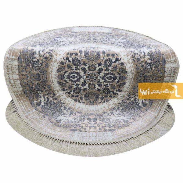 فرش گرد کرم طرح گلشن8