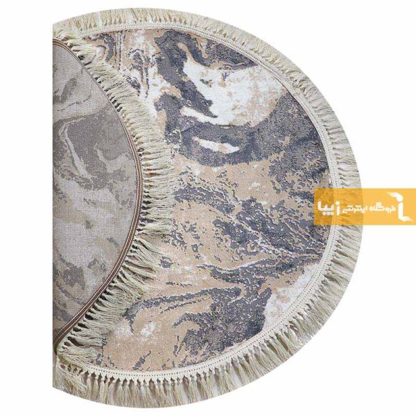 فرش گرد کرم طرح کویر3