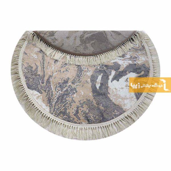 فرش گرد کرم طرح کویر2
