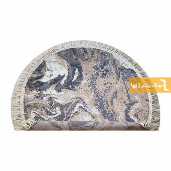فرش گرد کرم طرح کویر12