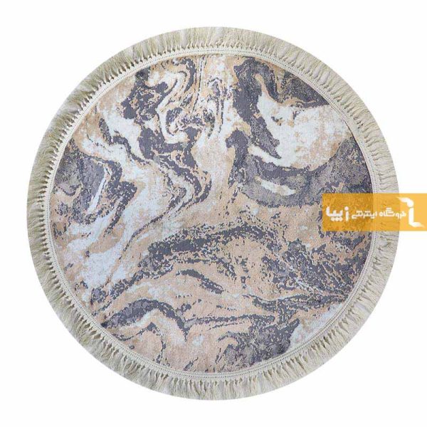 فرش گرد کرم طرح کویر8
