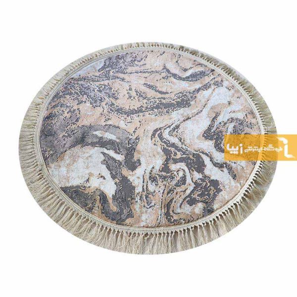 فرش گرد کرم طرح کویر7
