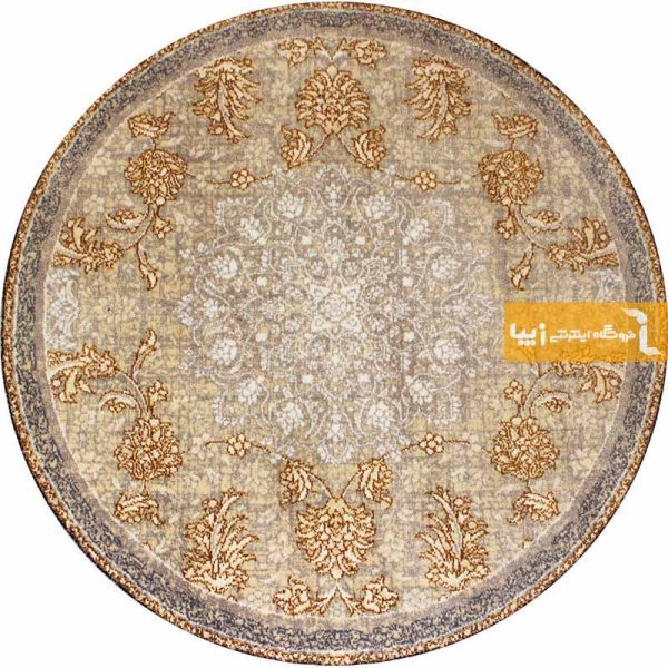 فرش گرد کرم طرح شاهکار6