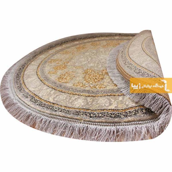 فرش گرد کرم طرح شاهکار3