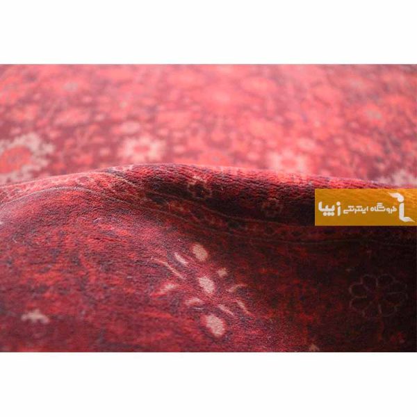 فرش گرد زرشکی طرح یاقوت5