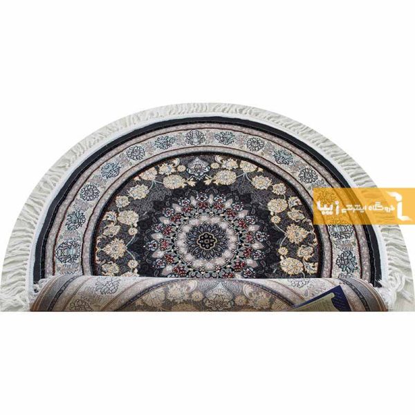 فرش گرد دودی طرح اصفهان4