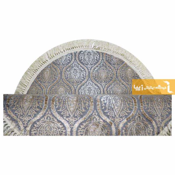 فرش گرد طوسی طرح درباری16