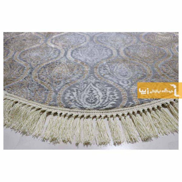 فرش گرد طوسی طرح درباری14