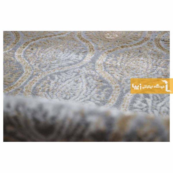 فرش گرد طوسی طرح درباری12