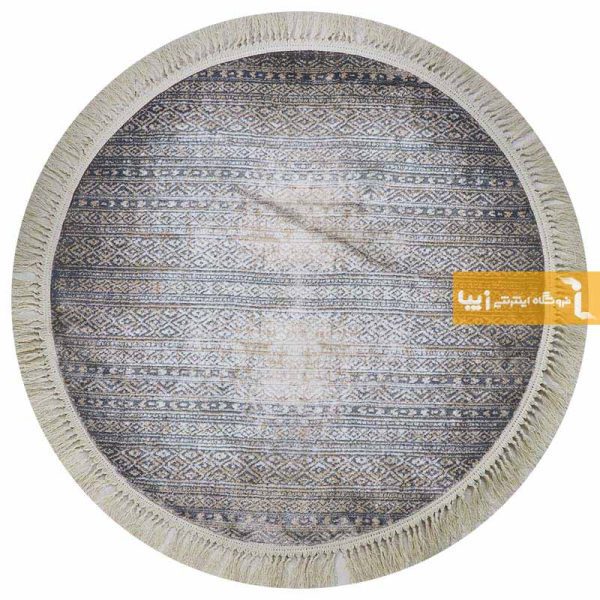 فرش گرد طوسی طرح مراکش12
