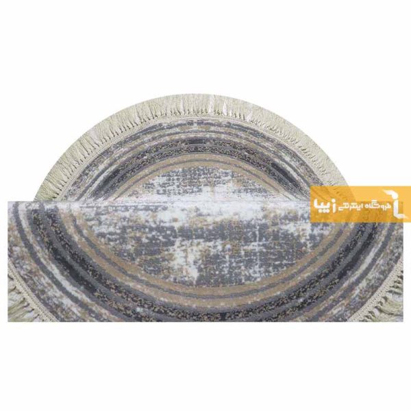 فرش گرد طوسی طرح پتینه5