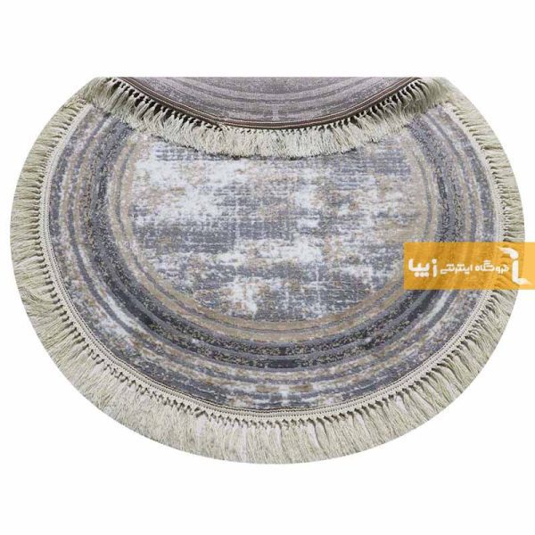 فرش گرد طوسی طرح پتینه13
