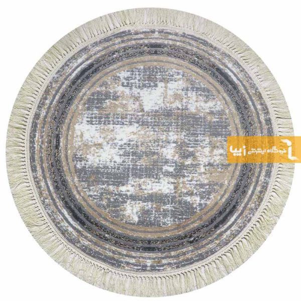فرش گرد طوسی طرح پتینه9