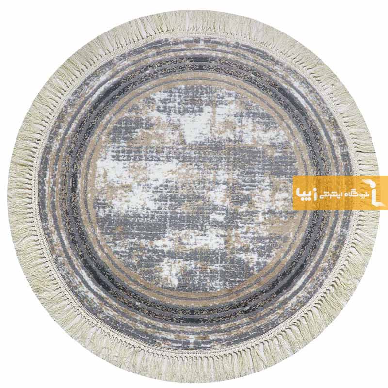 فرش گرد طوسی طرح پتینه9