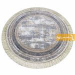 فرش گرد طوسی طرح پتینه8