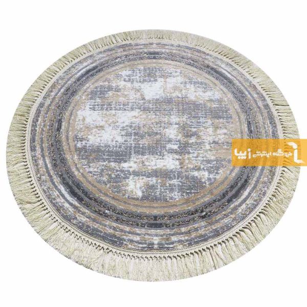 فرش گرد طوسی طرح پتینه8