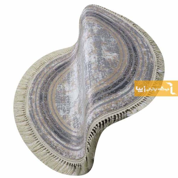 فرش گرد طوسی طرح پتینه7