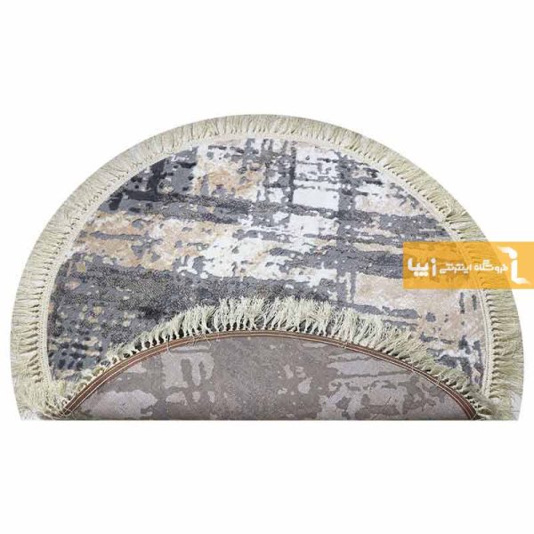 فرش گرد طوسی طرح پرتو2