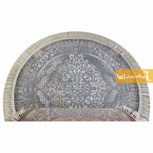 فرش گرد طوسی طرح روناک4