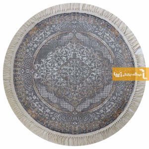 فرش گرد طوسی طرح روناک2