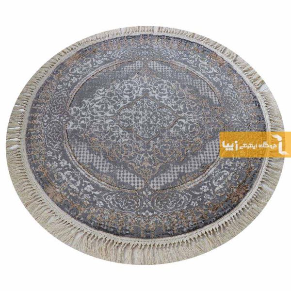 فرش گرد طوسی طرح روناک13