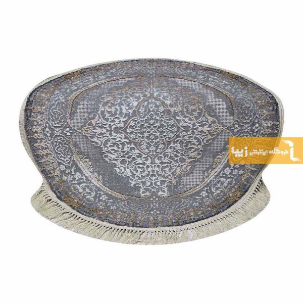 فرش گرد طوسی طرح روناک12