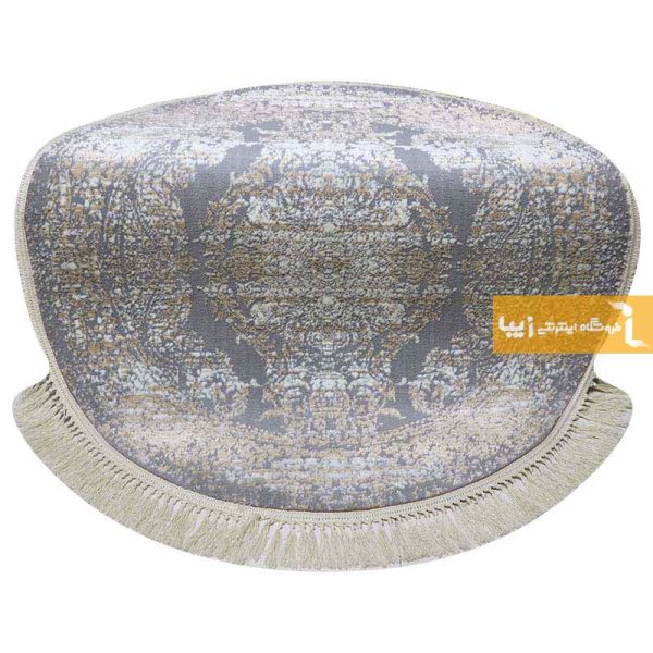 فرش گرد طوسی طرح رویال8