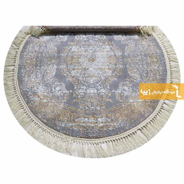 فرش گرد طوسی طرح رویال12