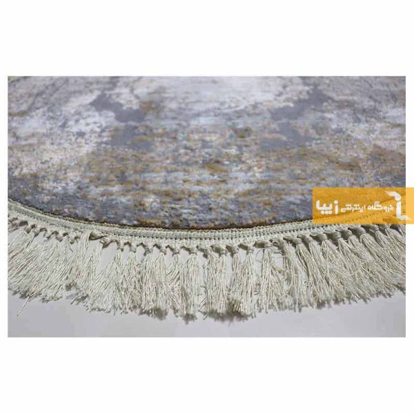 فرش گرد طوسی طرح رویال6
