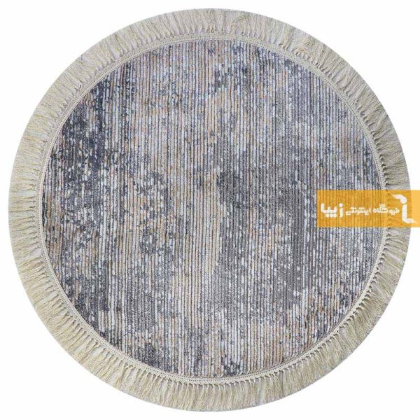 فرش گرد طوسی طرح صحرا9