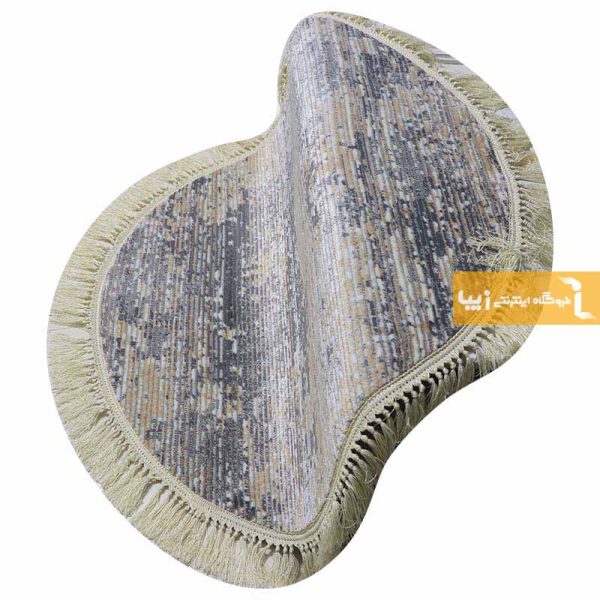 فرش گرد طوسی طرح صحرا7