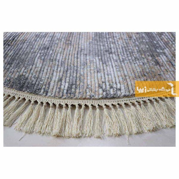 فرش گرد طوسی طرح صحرا5