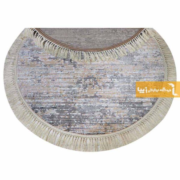 فرش گرد طوسی طرح صحرا2