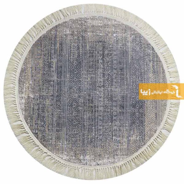 فرش گرد طوسی طرح طنجه9