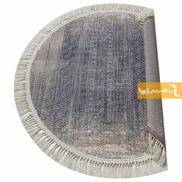 فرش گرد طوسی طرح طنجه8