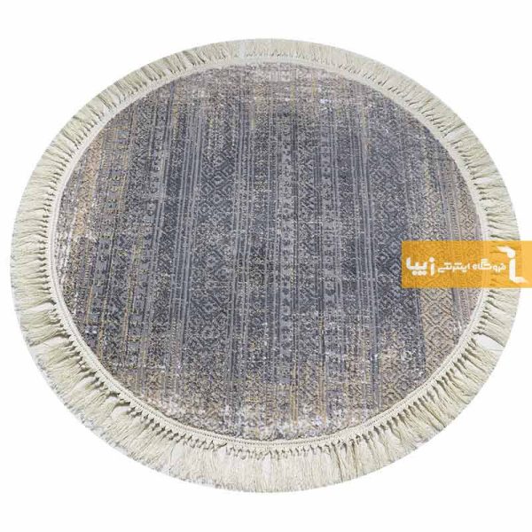 فرش گرد طوسی طرح طنجه5