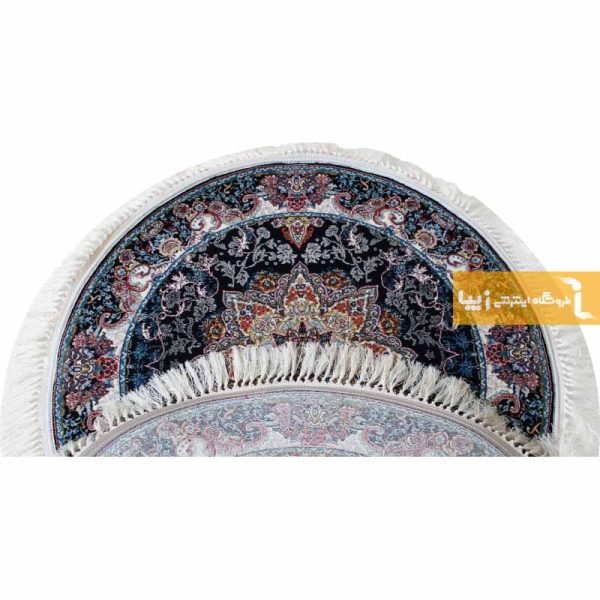 فرش گرد سرمه ای طرح هیوا6